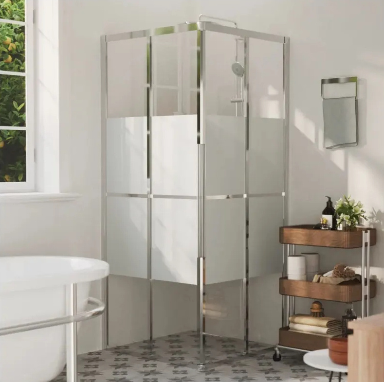 Sprchová zástěna BestBerg 150766 / 80 × 80 × 180 cm / stříbrná/transparentní