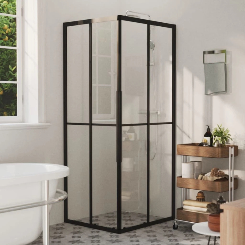 Sprchová zástěna BestBerg 150773 / 80 × 70 × 180 cm / černá/transparentní