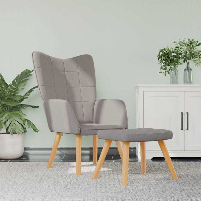 Relaxační Křeslo Se Stoličkou Textil - horčicově žlutá / s opěrkou na nohy