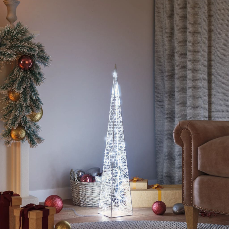 Akrylový Dekorativní Světelný Led Kužel Studený Bílý Studená Bílá - s baterií / 90 cm