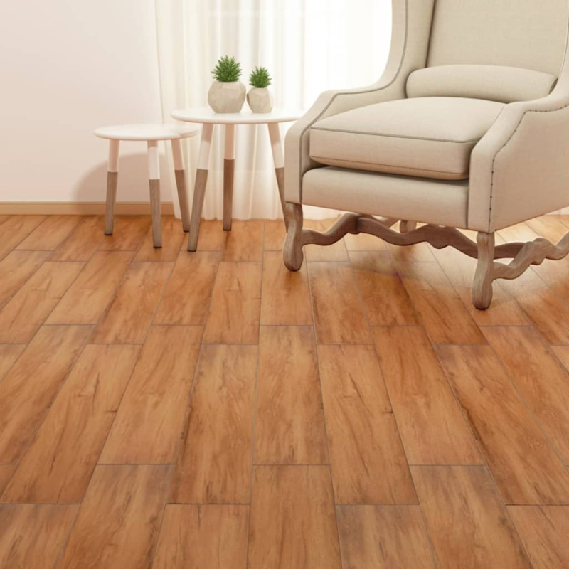 Samolepící Podlahová Krytina Pvc 5,21 M² 2 Mm - pruhovaná hnědá