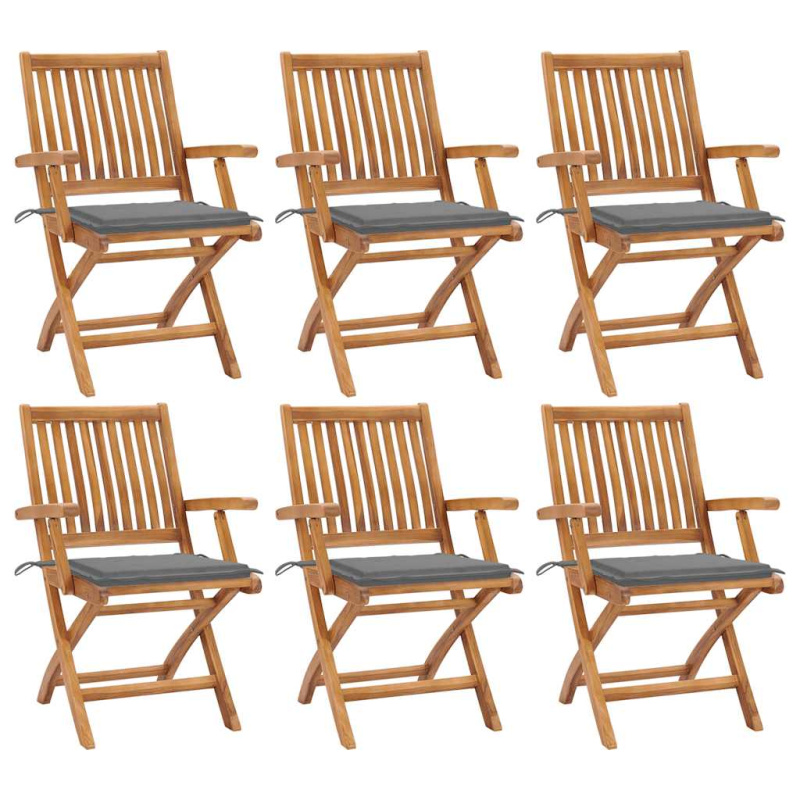 vidaXL Skládací zahradní židle s poduškami 4 ks masivní teak