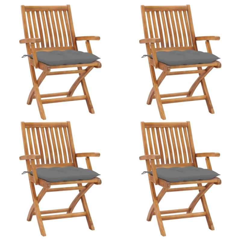vidaXL Skládací zahradní židle s poduškami 6 ks masivní teak