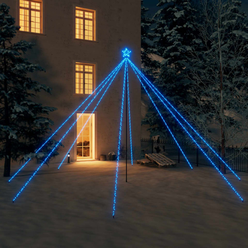Vánoční Světelný Strom Dovnitř I Ven 800 Led Modrý 5 M - pestrá / 500 x 160 cm