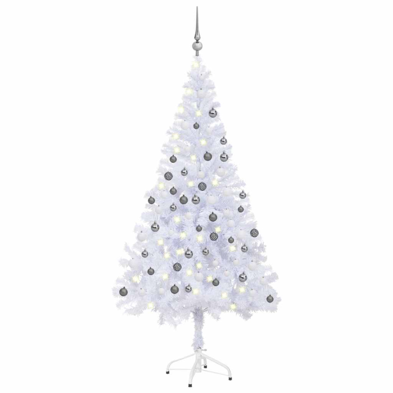 Umělý vánoční stromek s LED a sadou koulí 180 cm 564 větviček