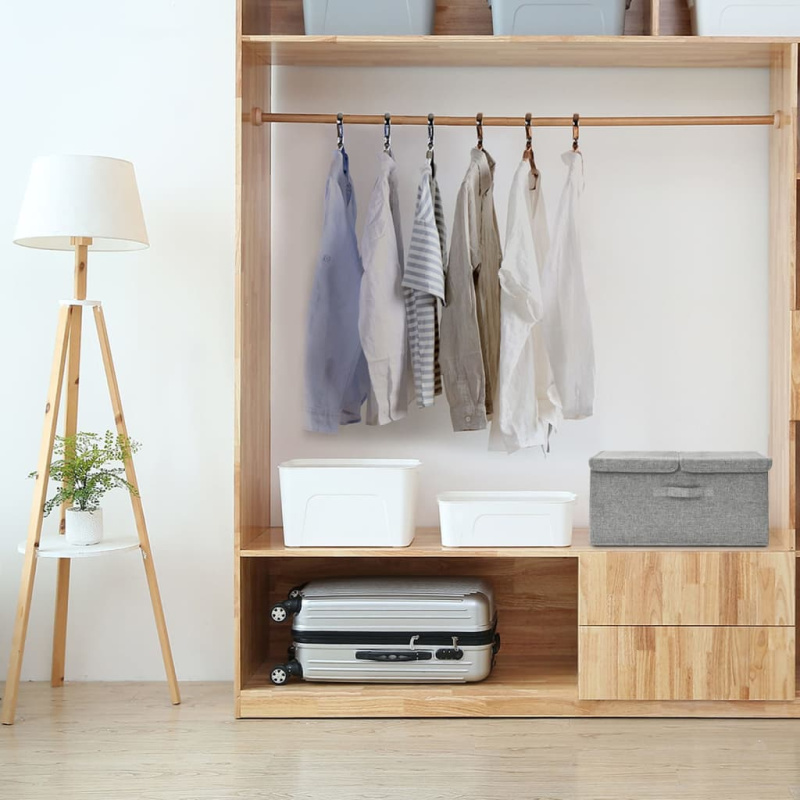 Úložný Box Textil 50 X 30 X 25 Cm Šedý