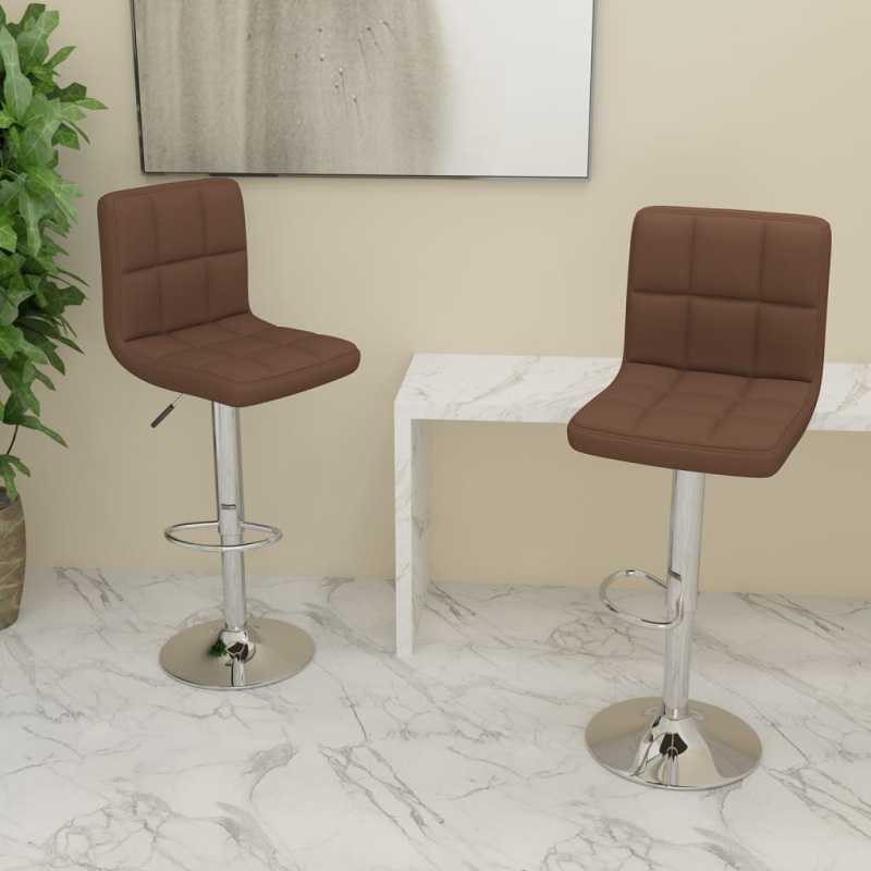 Barové Židle 2 Ks Hnědé Textil - Taupe / 1