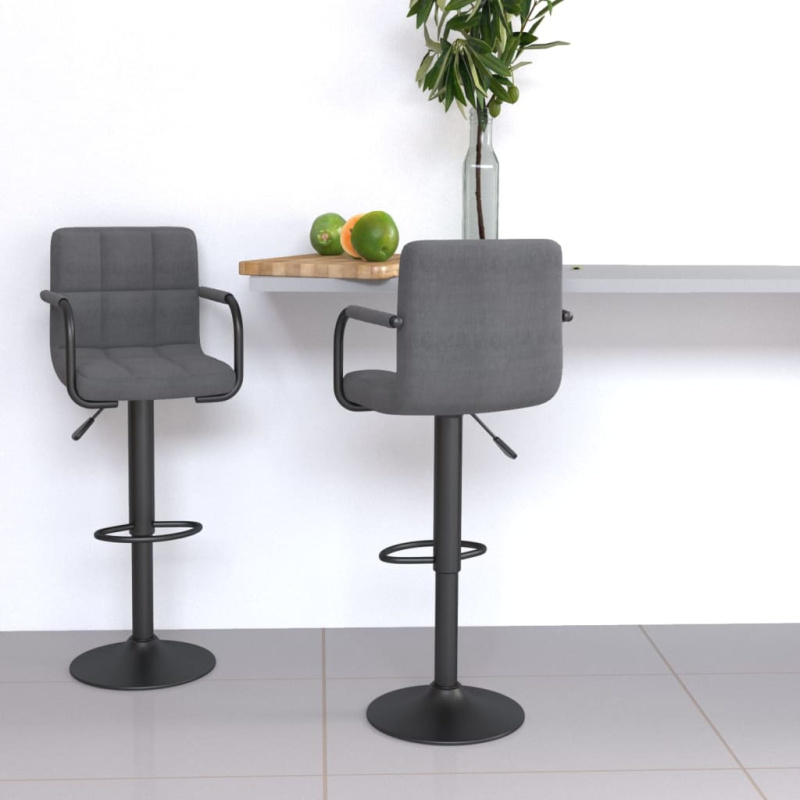 Barové Židle 2 Ks Světle Šedé Textil - Světle šedá / 1