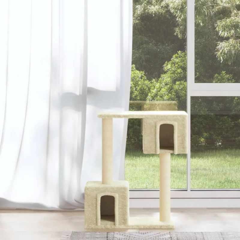 Škrabadlo Pro Kočky Se Sisalovými Sloupky Krémové 60 Cm - Tmavě šedá
