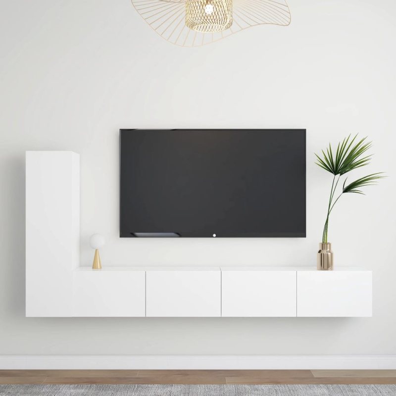3Dílný Set Tv Skříněk Bílý Kompozitní Dřevo - dub sonoma / 4 / 80 cm