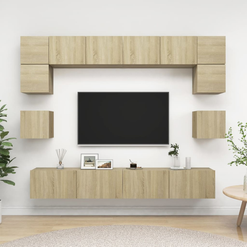 8Dílný Set Tv Skříněk Kompozitní Dřevo - dub sonoma / 80 cm