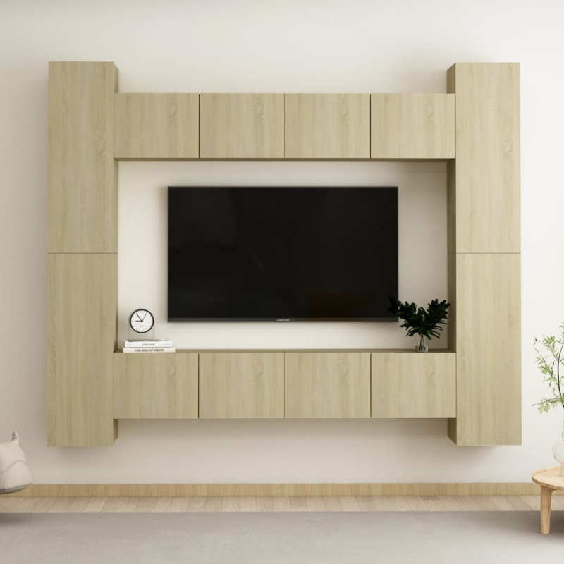 8Dílný Set Tv Skříněk Kompozitní Dřevo - Betonová šedá / 60 cm