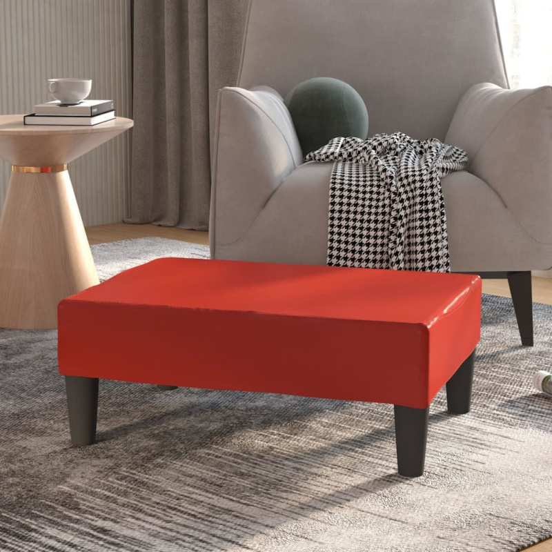 Podnožka Vínová 78 X 56 X 32 Cm Umělá Kůže - Krémová