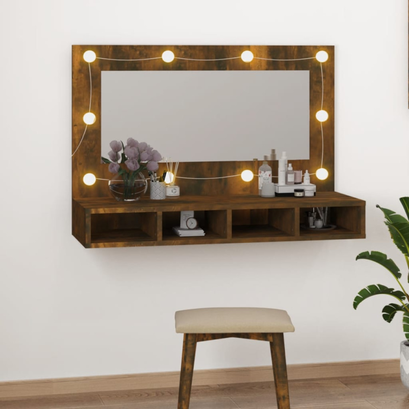 Zrcadlová Skříňka S Led 90 X 31,5 X 62 Cm - Bílá s vysokým leskem