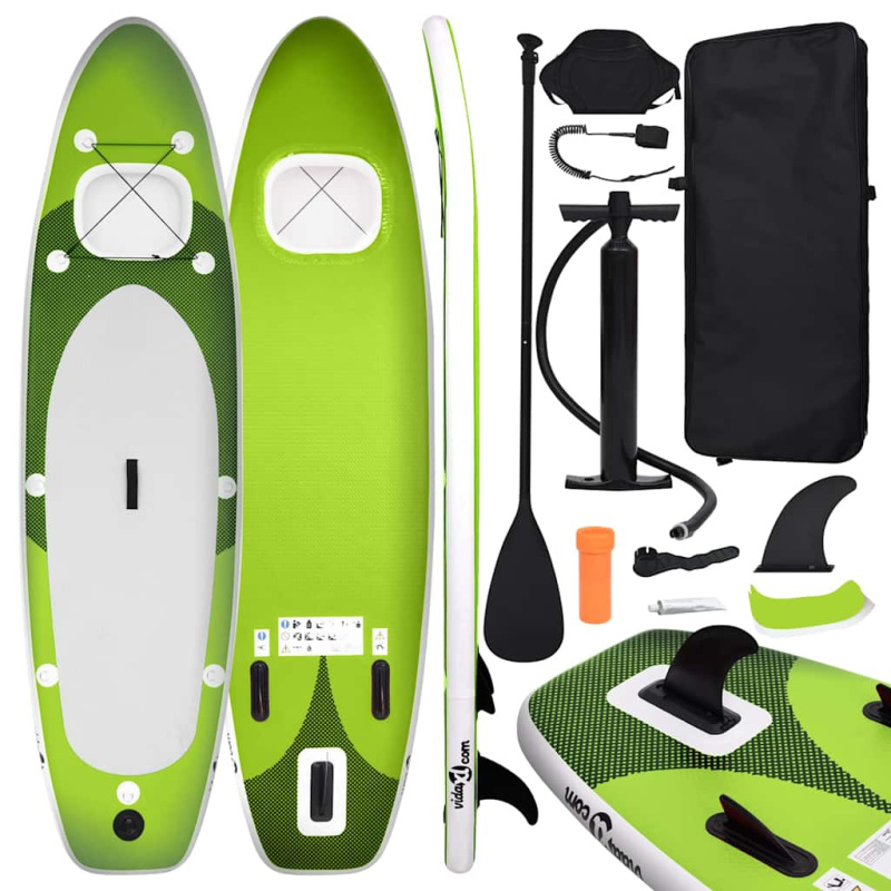 Nafukovací Sup Paddleboard A Příslušenství Zelený - Červená / 330 x 76 x 10 cm