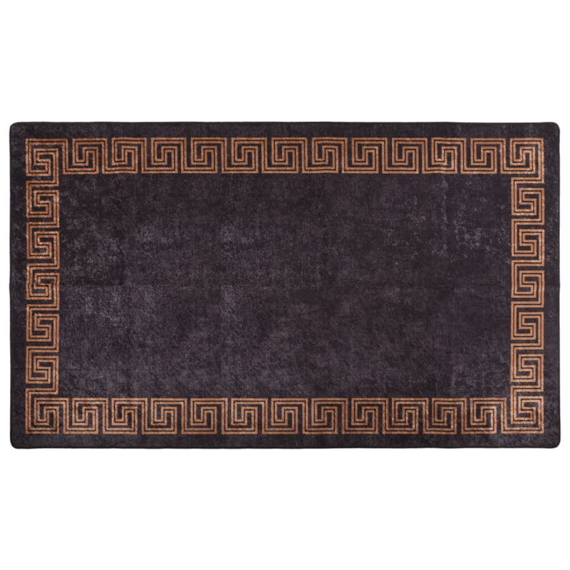Koberec Pratelný Černý A Zlatý Protiskluzový Černá - 80 x 150 cm