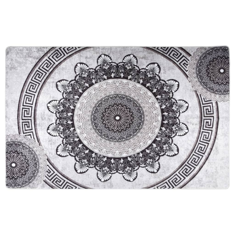 Koberec Pratelný Vícebarevný Protiskluzový Černá A Šedá - 160 x 230 cm