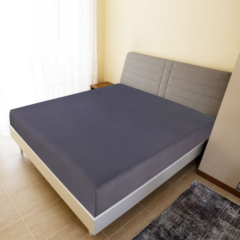 Jersey Prostěradlo Antracitové Bavlna - Námořnická modrá / 2 / 90 x 200 cm