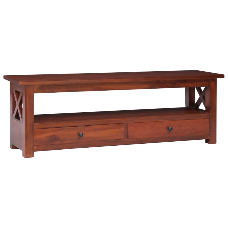 Tv Stolek Hnědý 115 X 30 X 40 Cm Masivní Mahagonové Dřevo - Přírodní / 115 cm