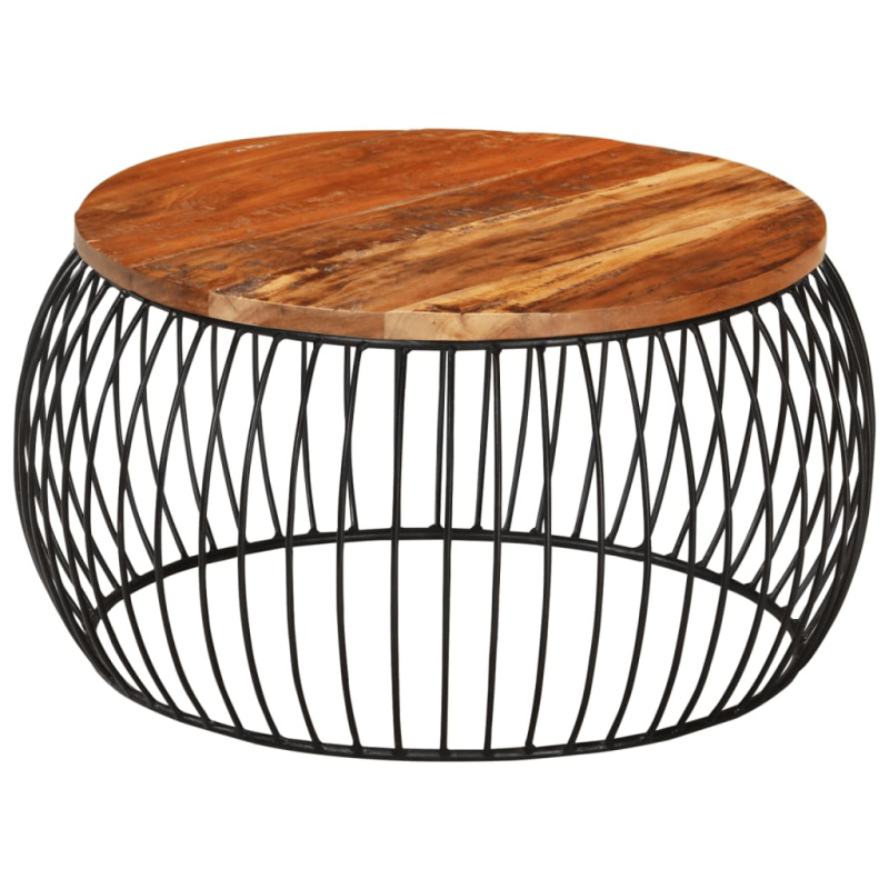 Konferenční Stolek Ø 68 Cm - masivní recyklované dřevo / 68 x 35 cm