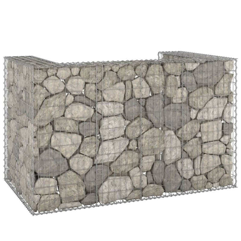 Gabionová Zástěna Pro Popelnice Pozinkovaná Ocel - 110 x 100 x 110 cm