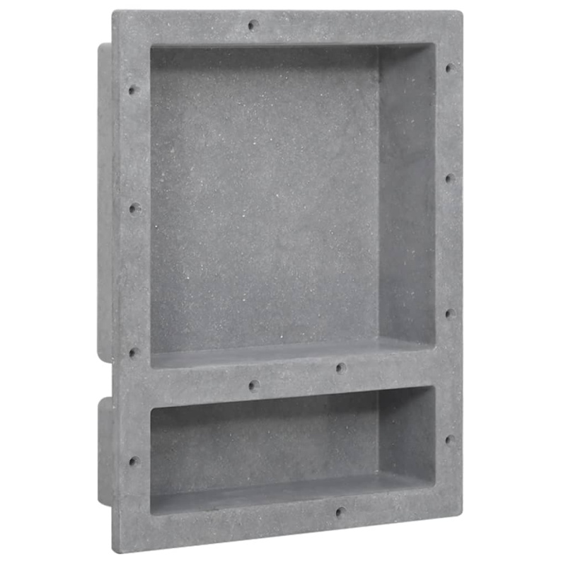 Nika Do Sprchového Koutu 2 Přihrádky Matná Šedá - Bílá s vysokým leskem / 41 x 99 x 9 cm