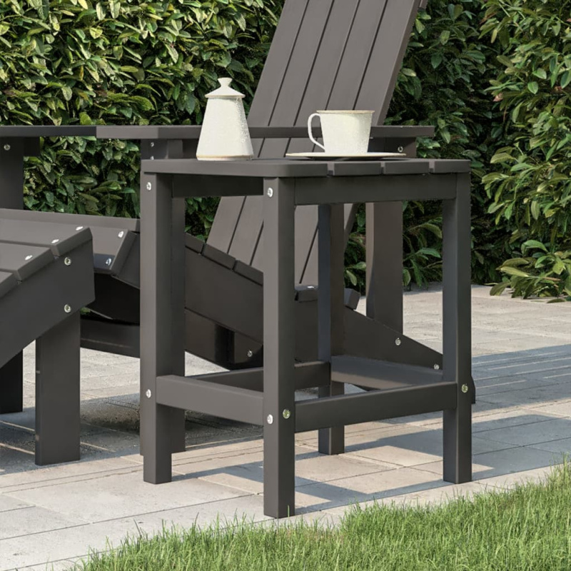 Zahradní Stolek Adirondack Antracitový 38 X 38 X 46 Cm Hdpe - Hnědá