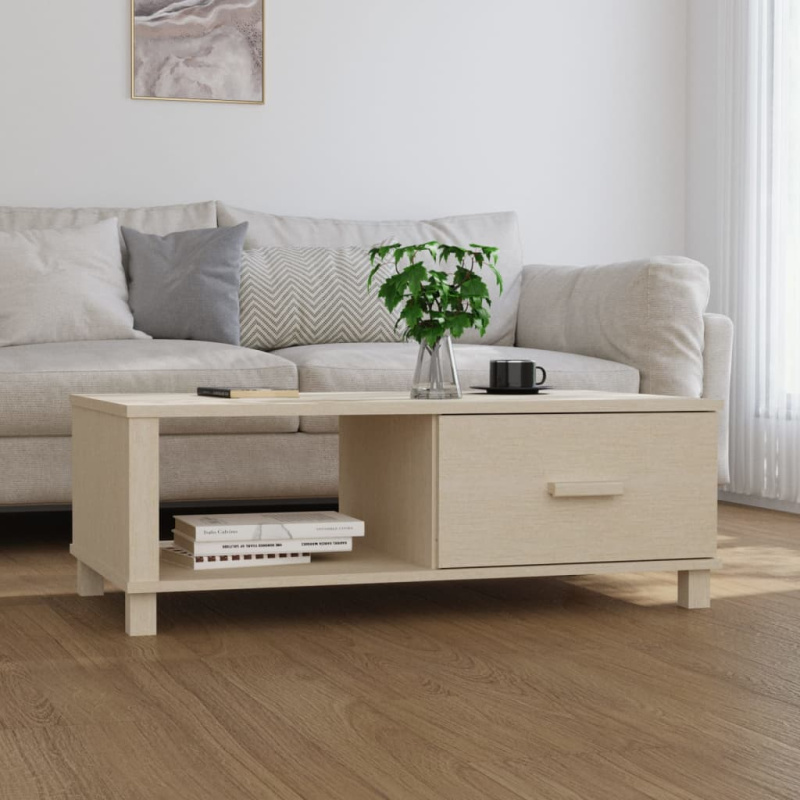 Konferenční Stolek Hamar Medově Hnědý 100X55X35 Cm Borovice - Tmavě šedá