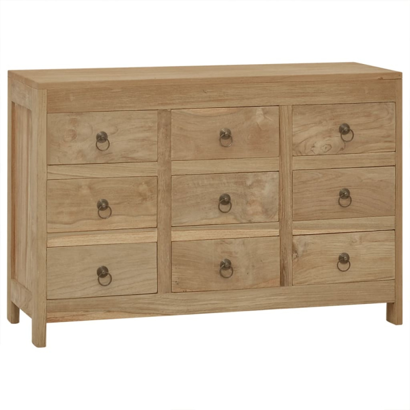 Komoda Se Zásuvkami 80 X 30 X 55 Cm Masivní Teakové Dřevo Bílá