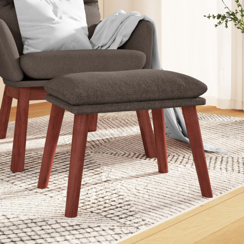 Podnožka 45 X 29,5 X 35 Cm Textil - Modrá / Světle hnědá