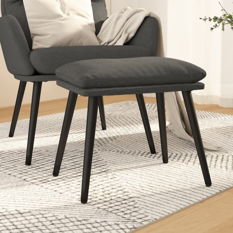 Podnožka 45 X 29,5 X 35 Cm Textil - Tmavě šedá