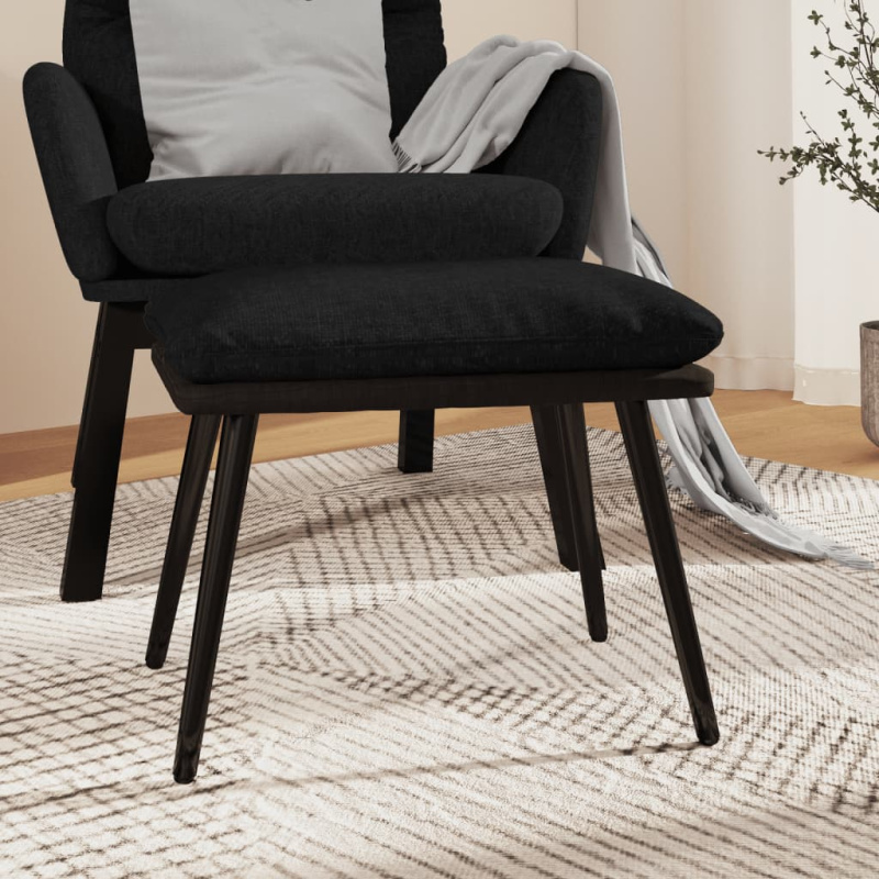 Podnožka Černá 45X29,5X35 Cm Textil A Umělá Kůže - vínová červená