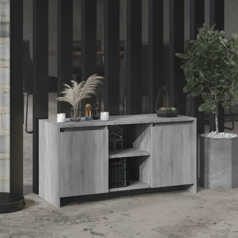 Tv Skříňka Šedá Sonoma 102 X 37,5 X 52,5 Cm Kompozitní Dřevo - Betonová šedá