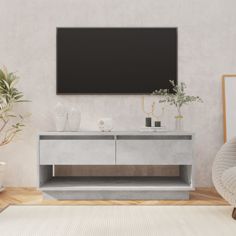 Tv Skříňka Betonově Šedá 102 X 41 X 44 Cm Kompozitní Dřevo - Hnědý dub