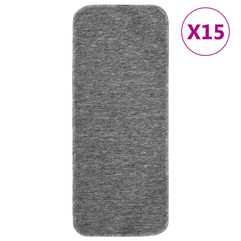 Protiskluzové Nášlapy Na Schody 15 Ks Šedé Obdélníkové - Hnědá / 60 x 25 cm