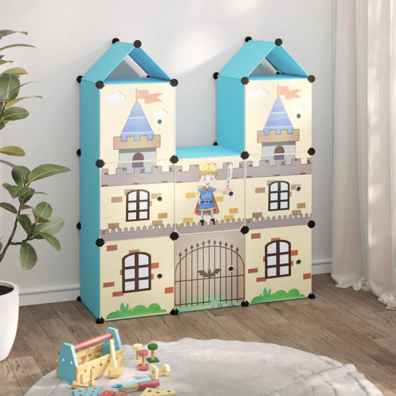 Dětská Modulární Skříň S 8 Úložnými Boxy Pp - Zelená / 110 x 36.5 x 143.5 cm