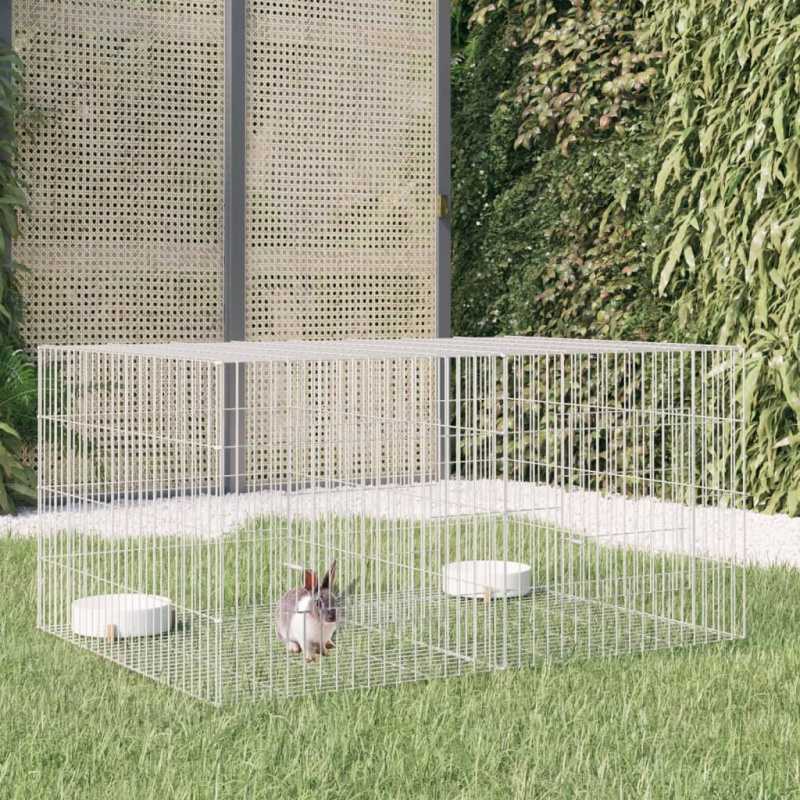 2Dílná Klec Pro Králíka Pozinkované Železo - 163 x 79 x 54 cm