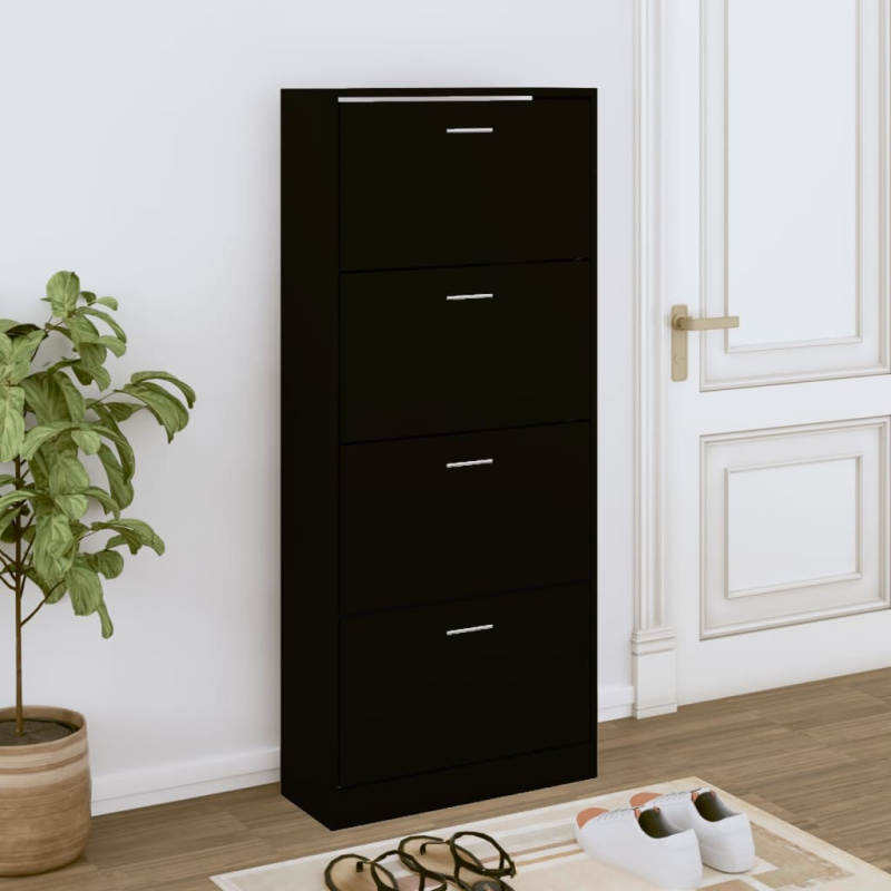 Botník Černý 63X24X Kompozitní Dřevo Černá - 103 cm / 63 cm