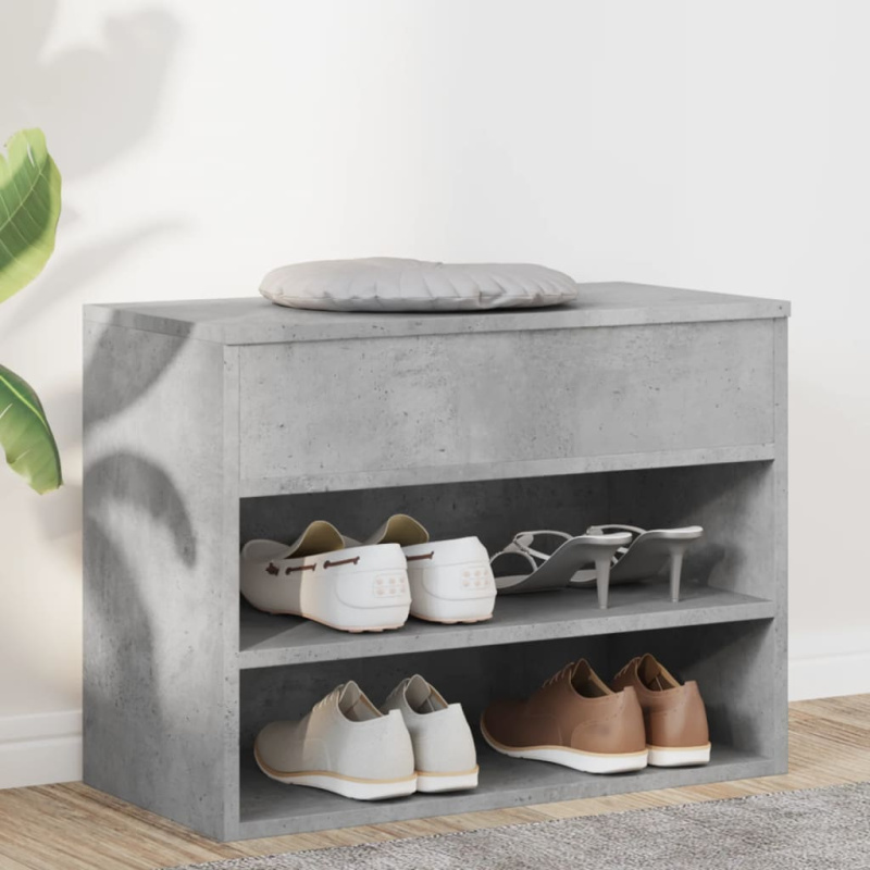 Lavice S Botníkem Betonově Šedá 60X30X45 Cm Kompozitní Dřevo - Šedá sonoma