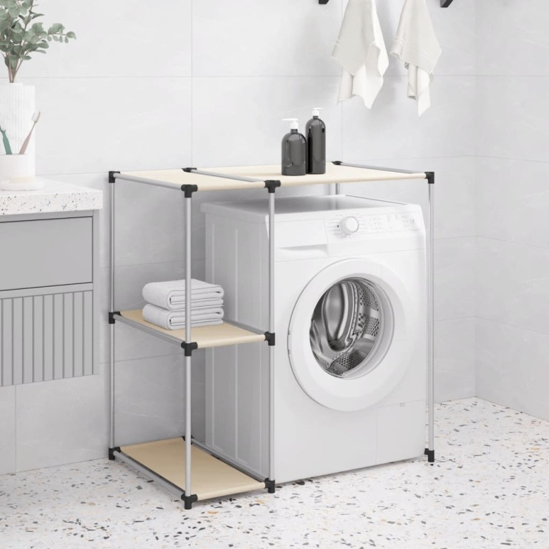 Úložný Regál Nad Pračku Krém 87 X 55 X 90,5 Cm Železo - Černá