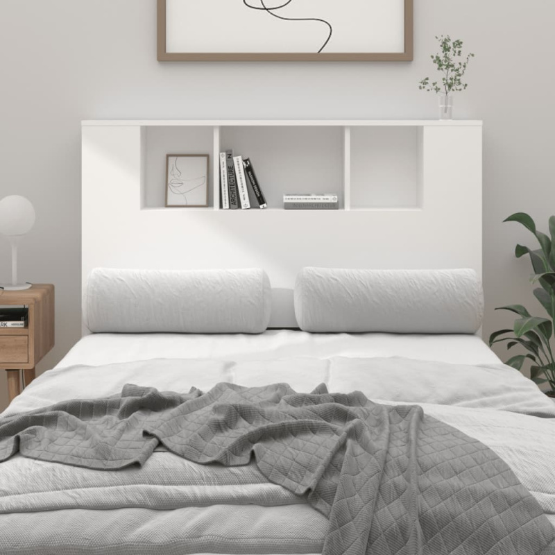 Čelo Postele S Úložným Prostorem Bílé 120 X 18,5 X 102,5 Cm - dub sonoma