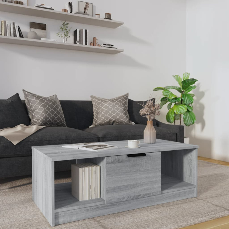 Konferenční Stolek Šedý Sonoma 102X50X36 Cm Kompozitní Dřevo - Kouřový dub