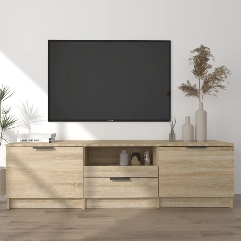 Tv Skříňka 140 X 35 X 40 Cm Kompozitní Dřevo - Šedá sonoma