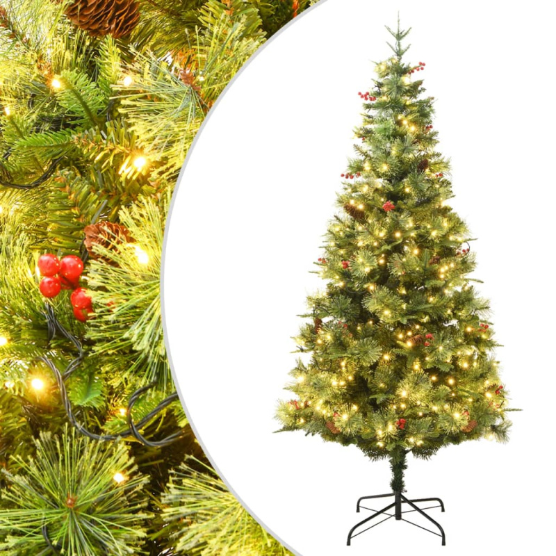 Vánoční Stromek S Led A Borovými Šiškami Zelený 120 Cm Pvc A Pe - 150 x 68 cm