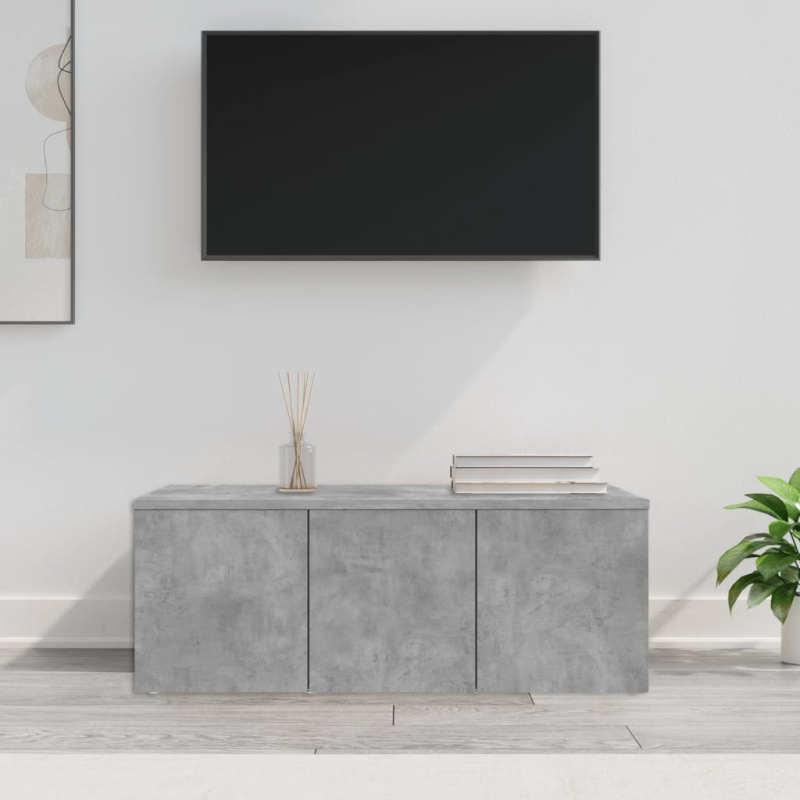 Tv Stolek Betonově Šedý 80 X 34 X 30 Cm Kompozitní Dřevo - Hnědý dub