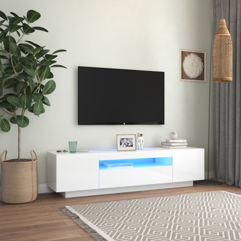 TV skříňka s LED osvětlením hnědý dub 160 x 35 x 40 cm
