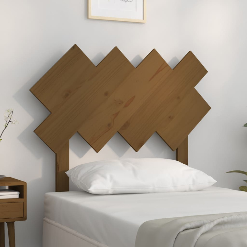 Čelo Postele Medově Hnědé 92 X 3 X 81 Cm Masivní Borovice - Bílá / 141 x 80.5 cm