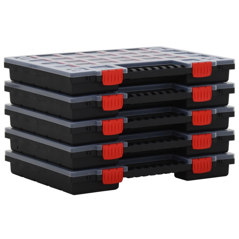 Organizéry Na Součástky 5 Ks 40 X 30 X 5 Cm Polypropylen - 15 rozdělovačů / 5