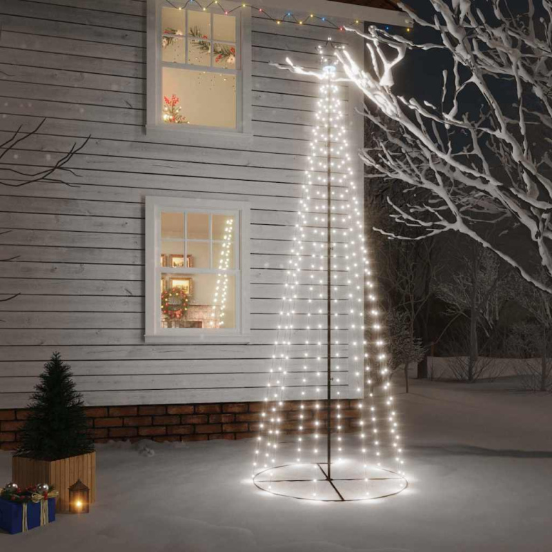 Vánoční stromek kužel 108 studených bílých LED diod 70 x 180 cm