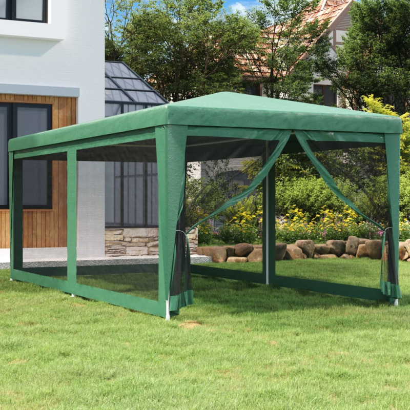 Party Stan Se 6 Síťovanými Bočnicemi Zelený Hdpe Zelená - se 4 bočnicemi / 2 x 2 m